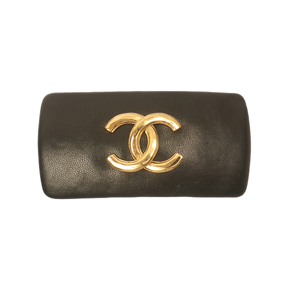 CHANEL ココマークプレートバレッタ ブラック｜VINTAGE QOO TOKYO