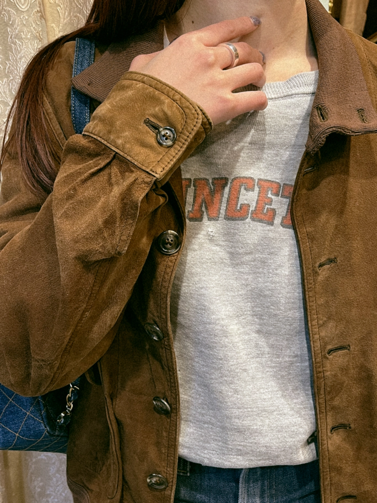 GIVENCHY ロゴステッチレザージャケット ブラウン｜VINTAGE QOO