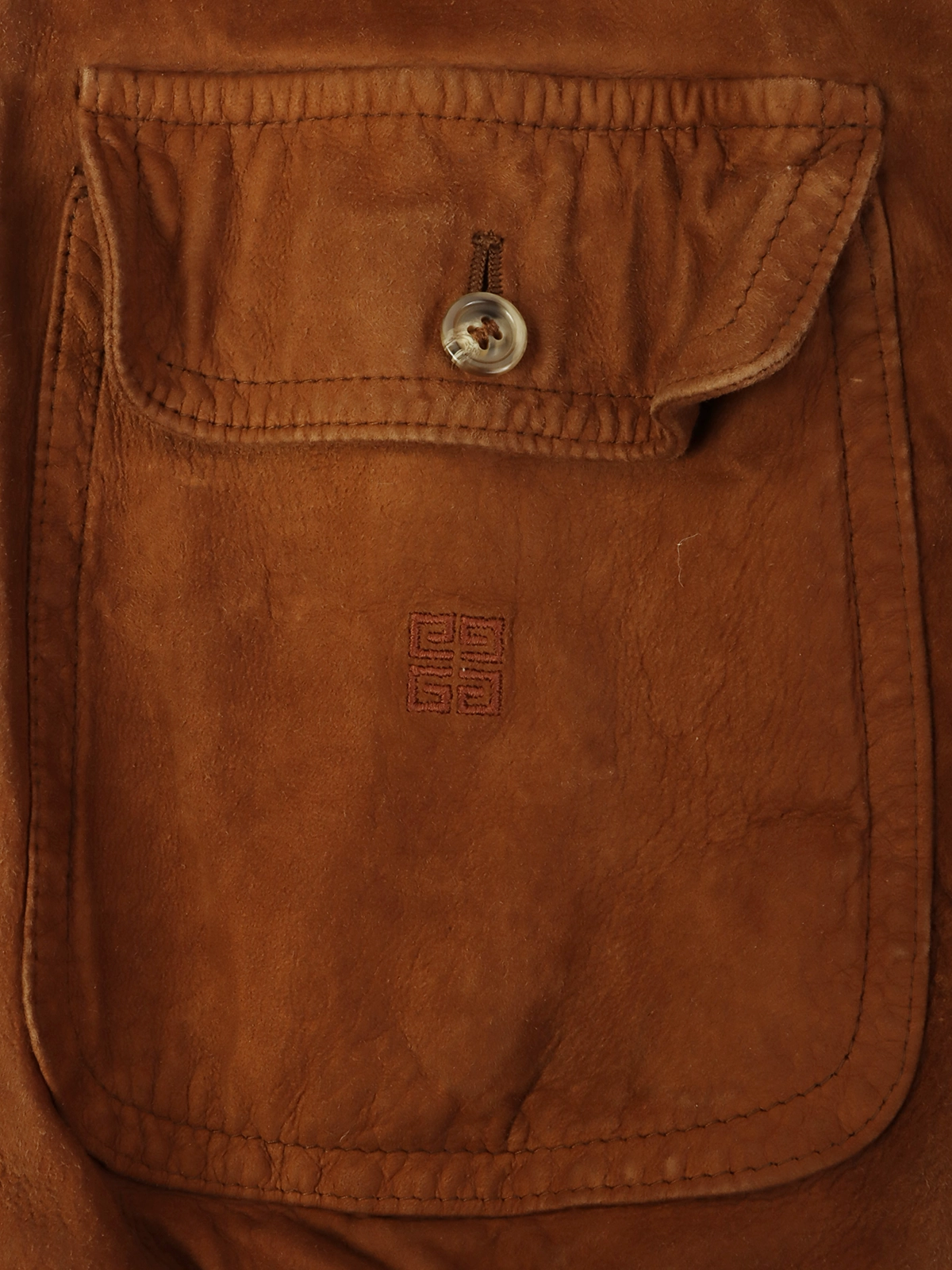 GIVENCHY ロゴステッチレザージャケット ブラウン｜VINTAGE QOO