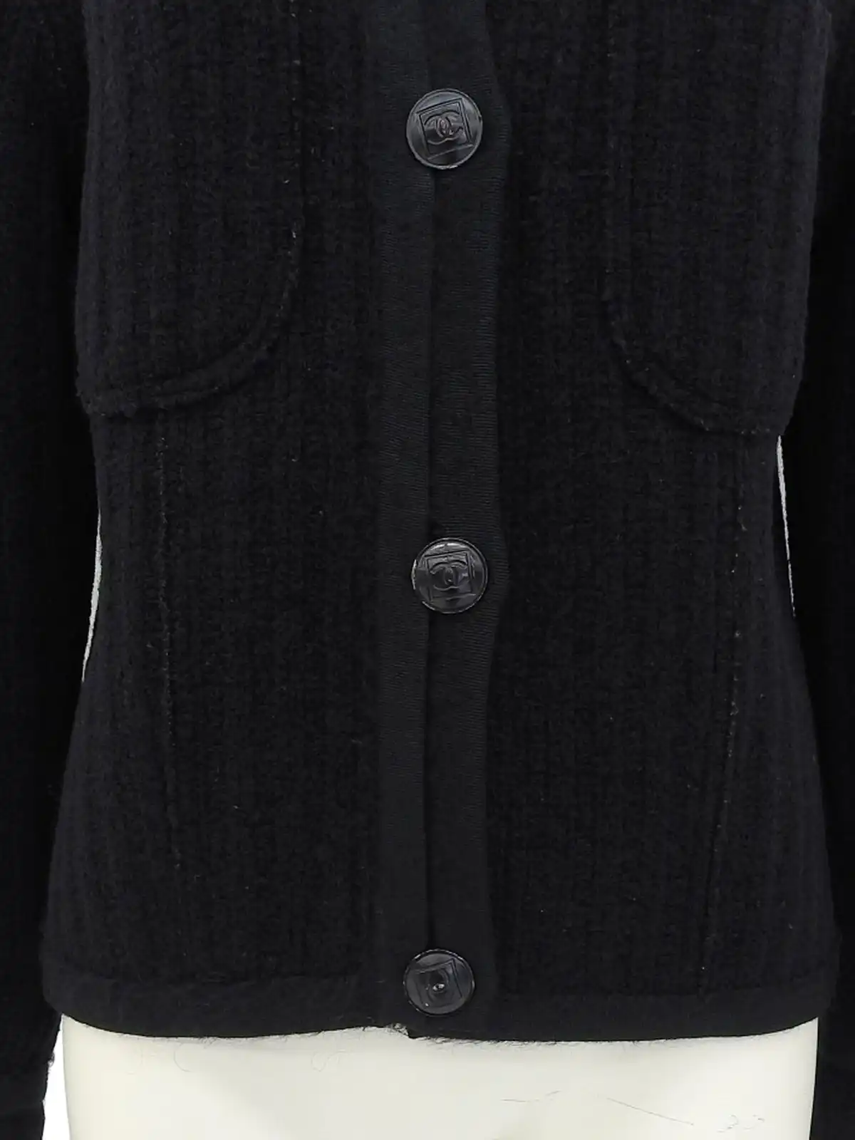 CHANEL 2007年製 ウールCCマークボタンジャケット ブラック