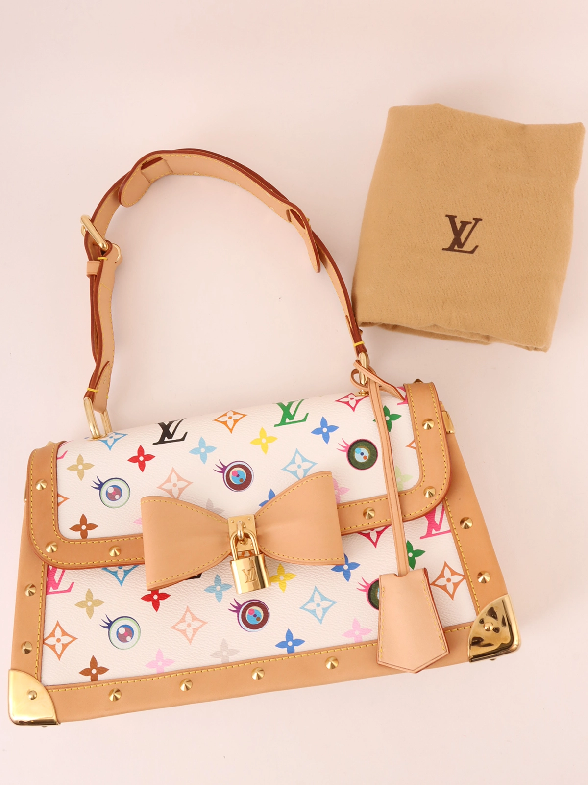 コラボ品♪【LOUIS VUITTON × 村上隆】Boulogne サクラブラウン 国内発送【限定コラボ桜】Louis Vuitton 村上隆 バッグチャーム