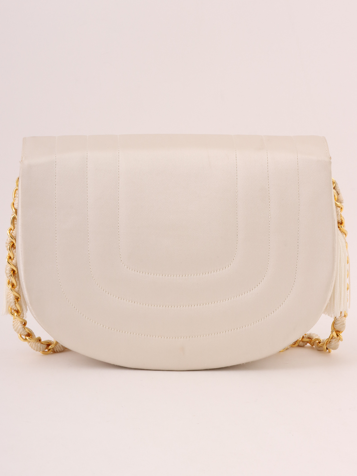CHANEL 1985〜1990年頃製 シルクサテンタッセルCCターンロック