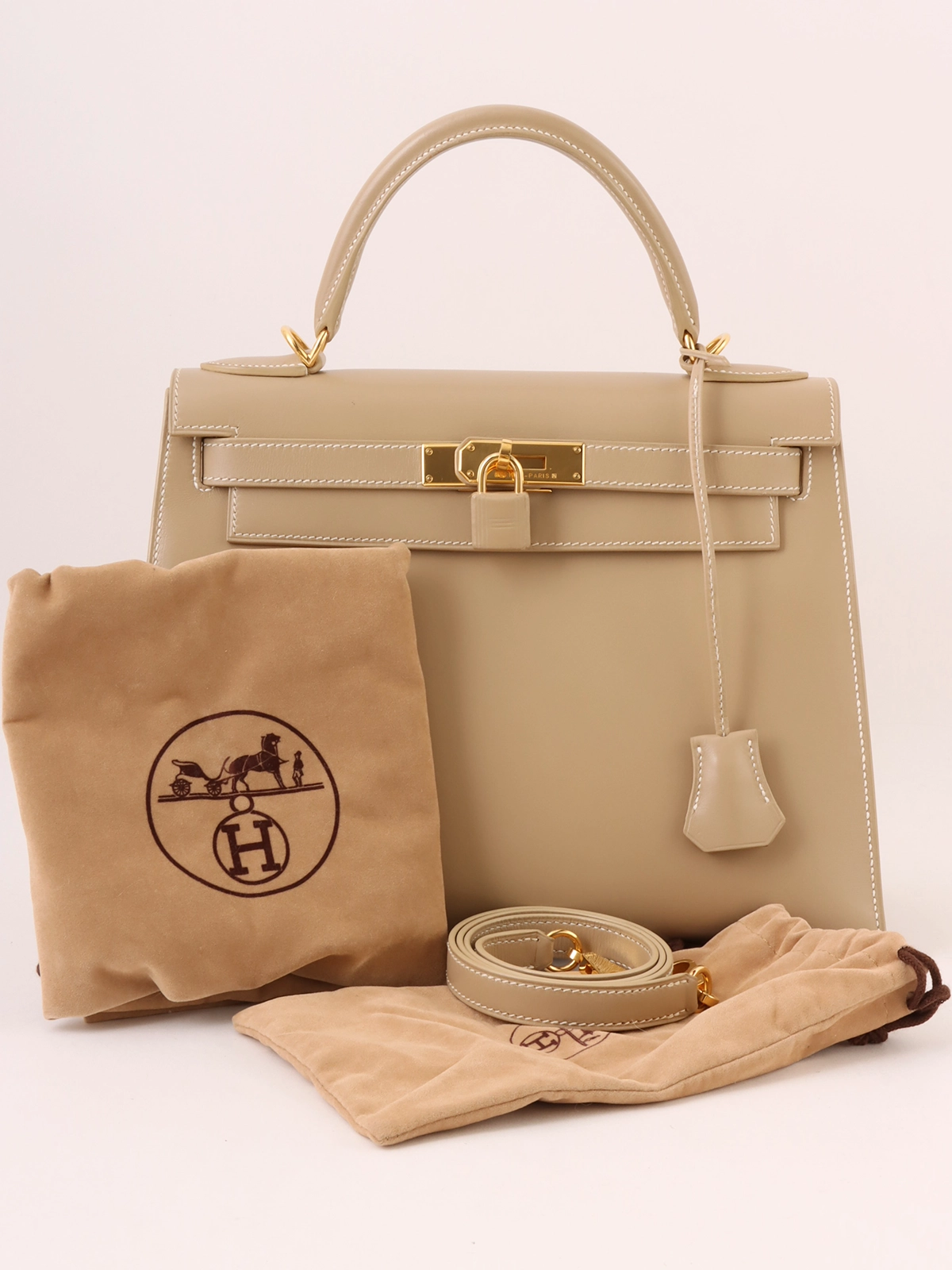 HERMES 2000年製 ケリー28 ベージュ｜VINTAGE QOO TOKYO