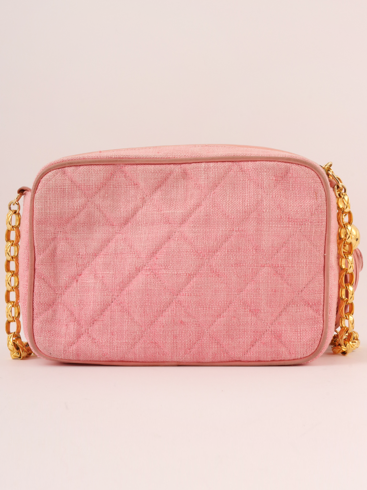 【CHANEL】鮮やかビジューのコントラスト★ バニティバッグ CHANEL 1990年頃製 キャンバスCCマークステッチタッセルビジュー