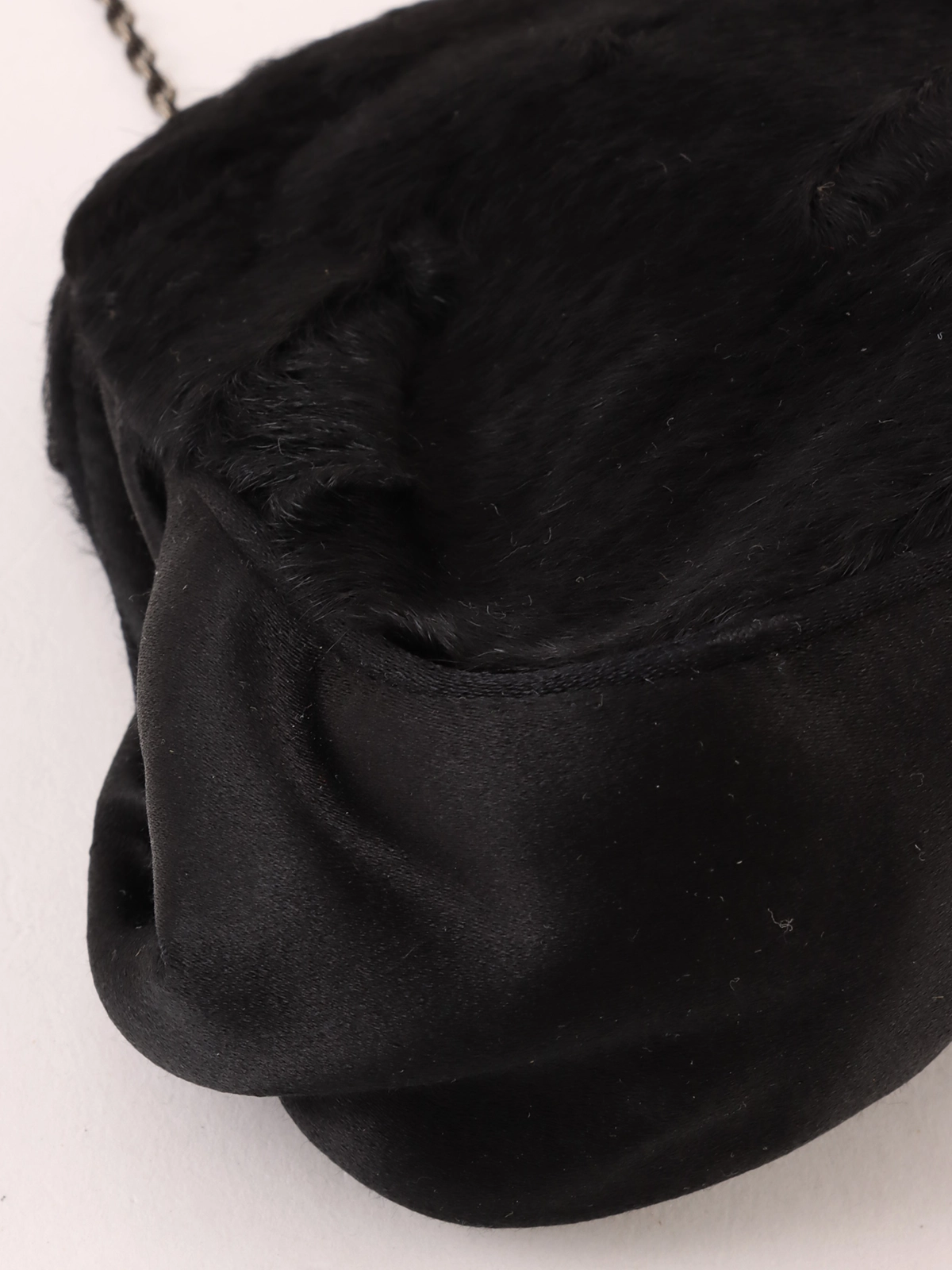 PRADA ハラコロゴプレートがま口2wayバッグ ブラック｜VINTAGE