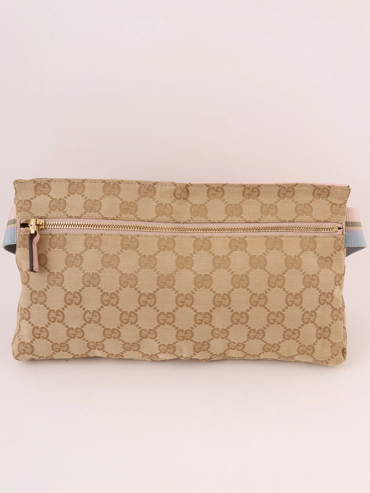 レビュー高評価商品 GUCCI キャンバスGGパターンウエストポーチ ベージュ／ピンク バッグ