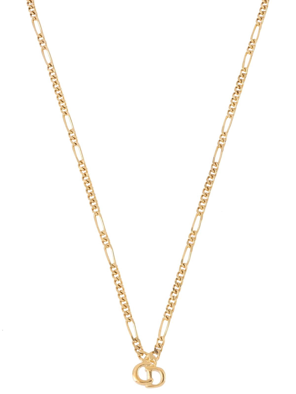 【在庫あり】 DIOR QOO ゴールド｜VINTAGE ロゴプレートチェーンネックレス ネックレス（トップつき）
