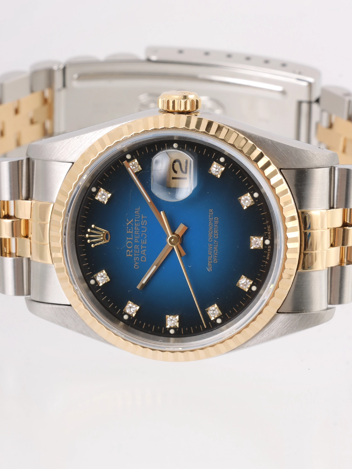 ROLEX 10Pダイヤモンドデイトジャスト ゴールド／ブルー