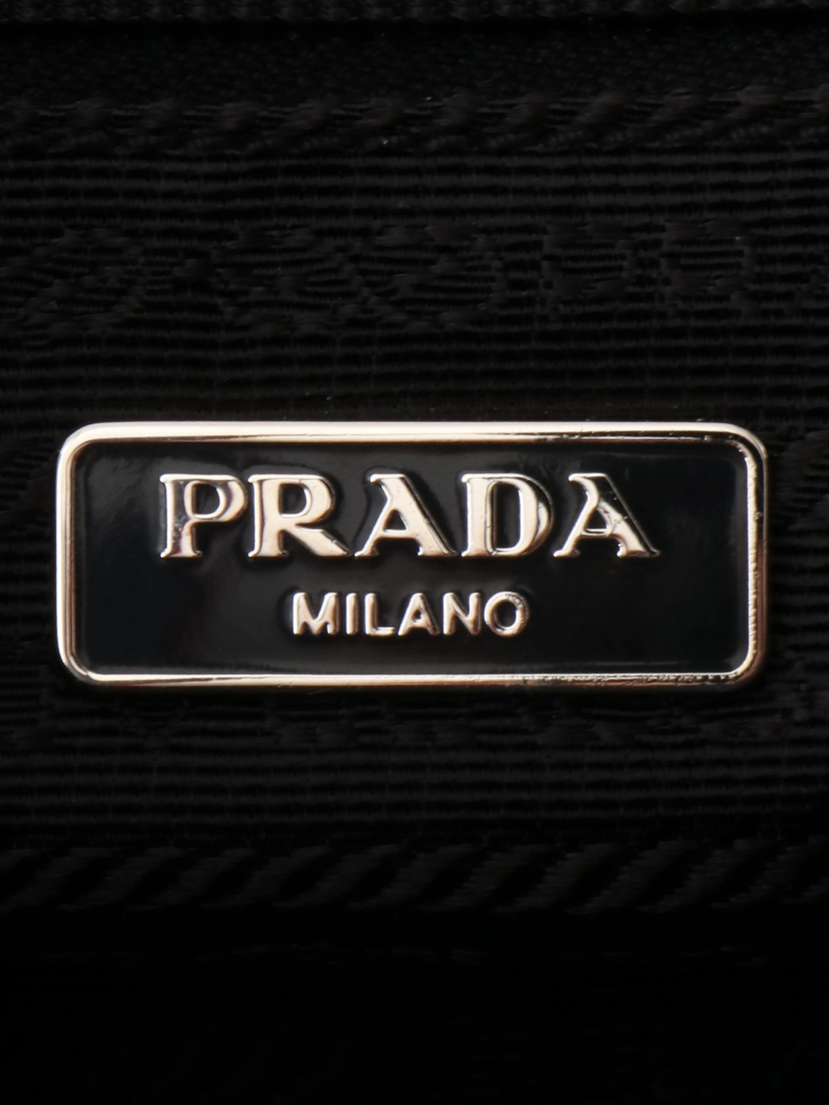 PRADA ナイロンレザーコンビロゴプレートショルダーバッグ