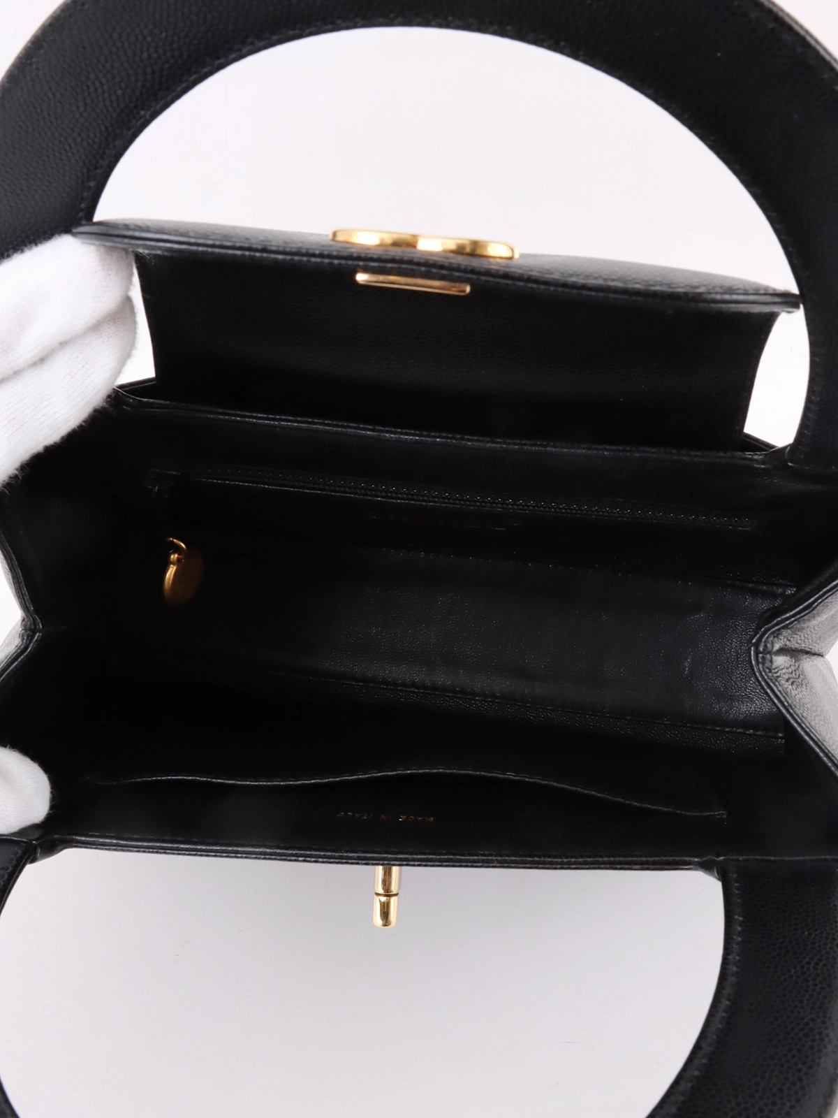 CHANEL 1998年頃製 CCターンロックハンドバッグ ブラック