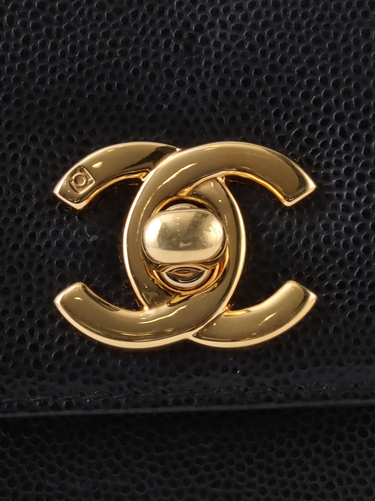 CHANEL 1998年頃製 CCターンロックハンドバッグ ブラック