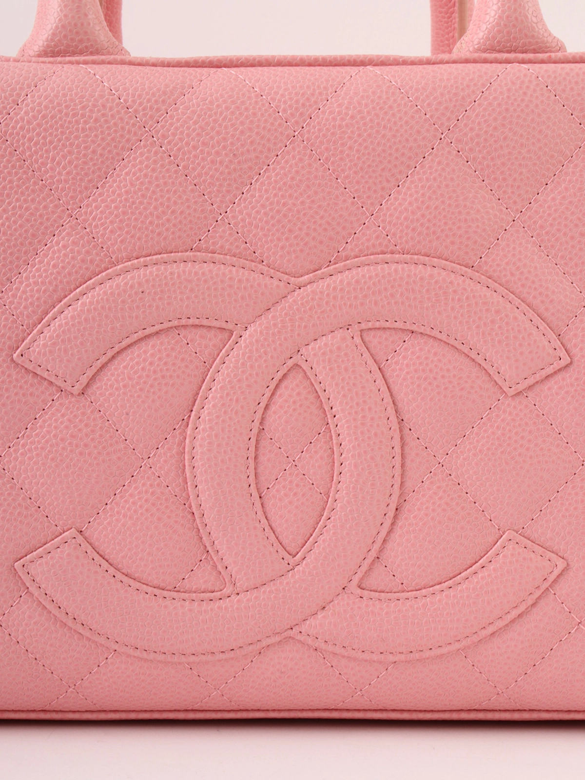 CHANEL 2004年頃製 キャビアスキンCCマークステッチボストン