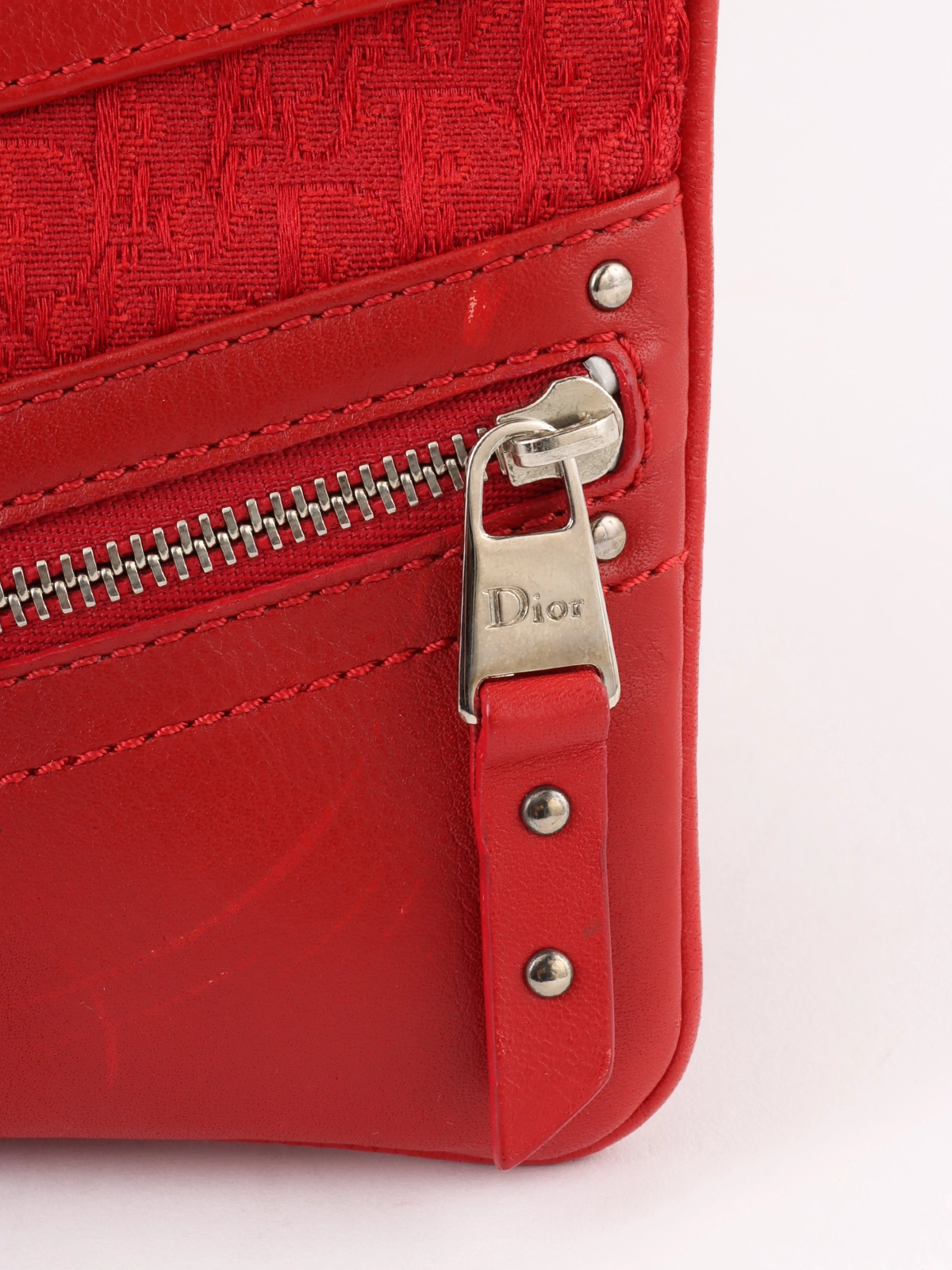 最終【鑑定済】Christian Dior トロッターワンショルダーバッグRED Christian Dior クリスチャンディオール ハンドバッグ ワン