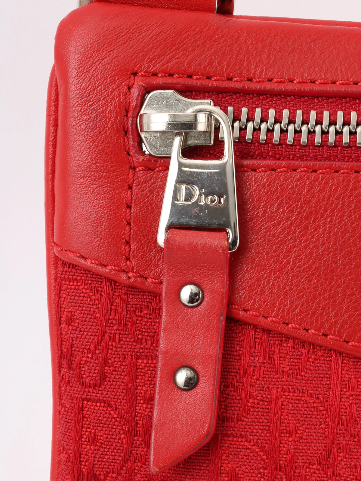 DIOR トロッターパターンショルダーバッグ レッド｜VINTAGE QOO