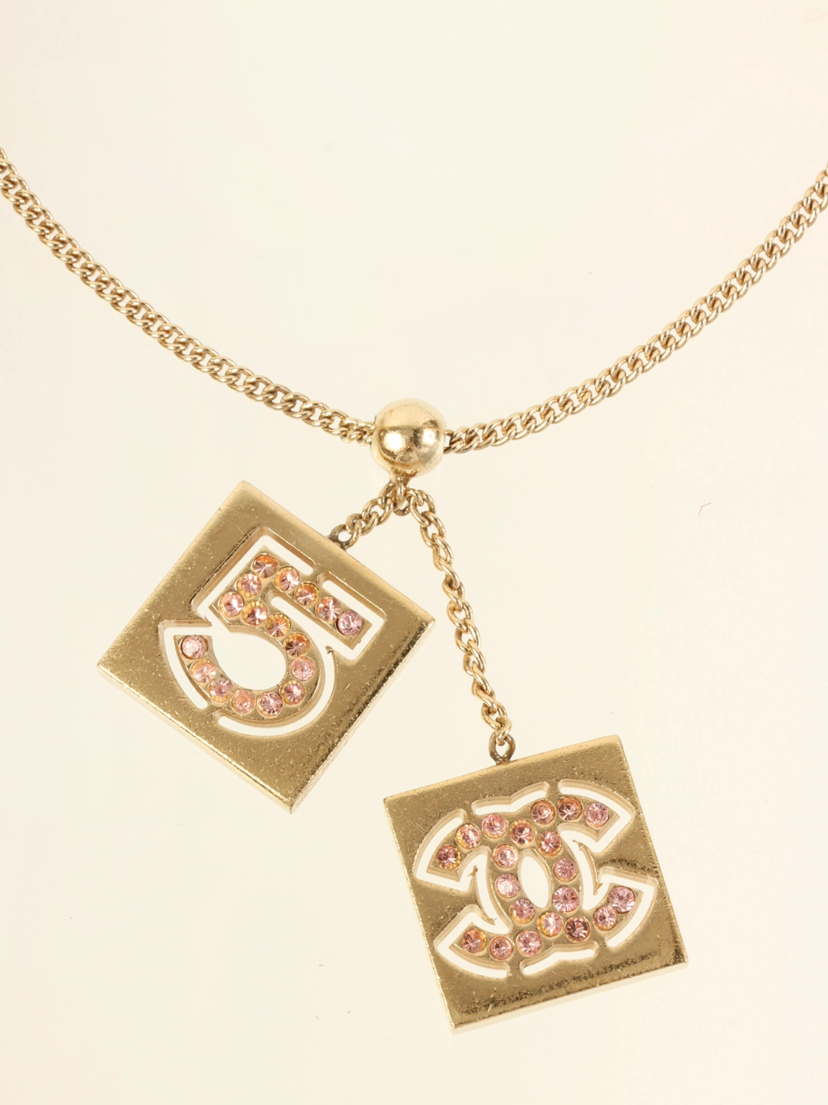 CHANEL 2002年製 ラインストーンスクエアNo.5CCマーク