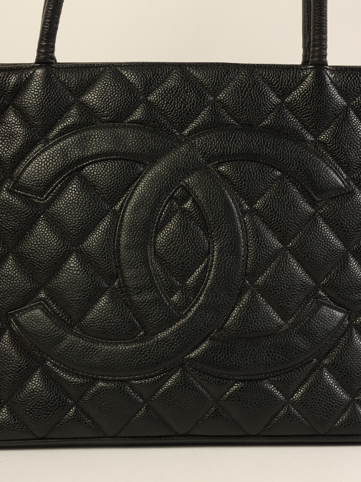 CHANEL 2001年頃製 キャビアスキンCCマークステッチ復刻トート
