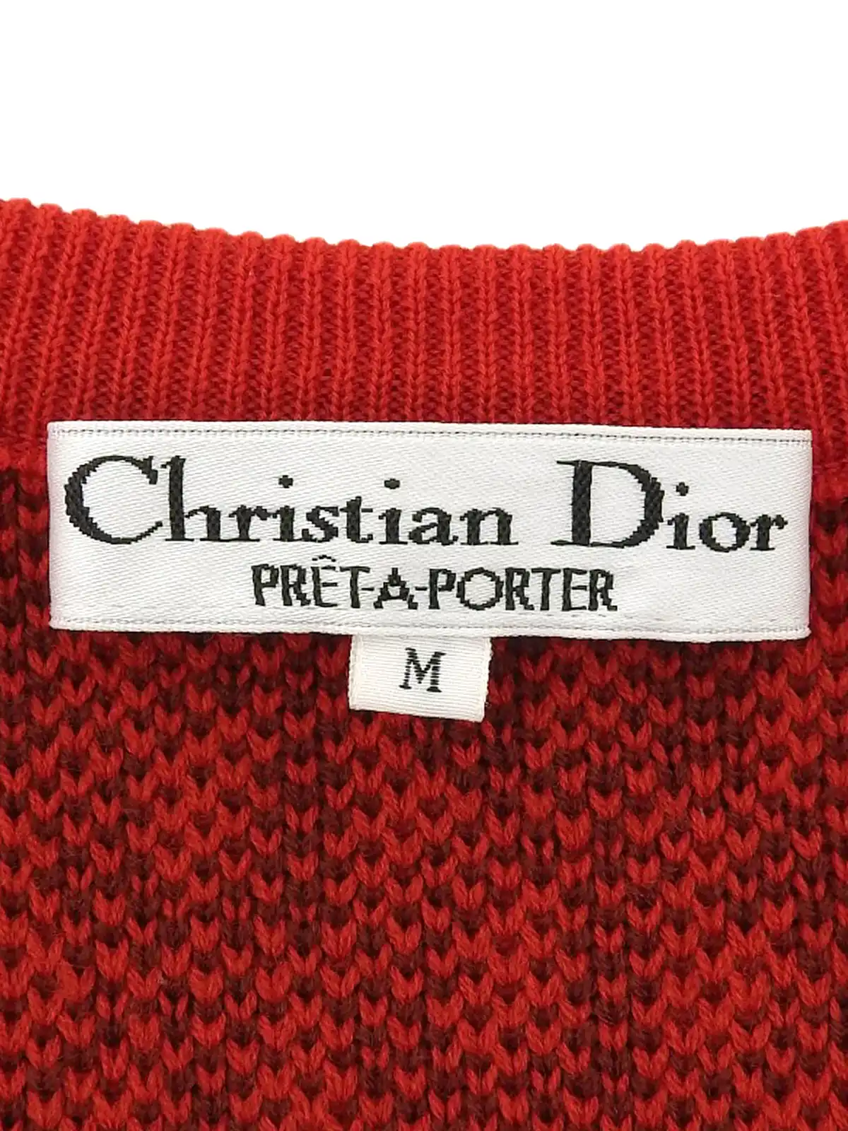 DIOR トロッターパターンニットベスト レッド／ブラウン