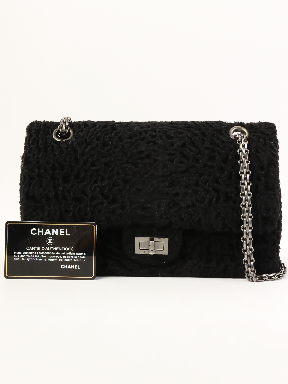最も 割引 CHANEL 2008年頃製 ブラック 2.55チェーンショルダーバッグ バッグ