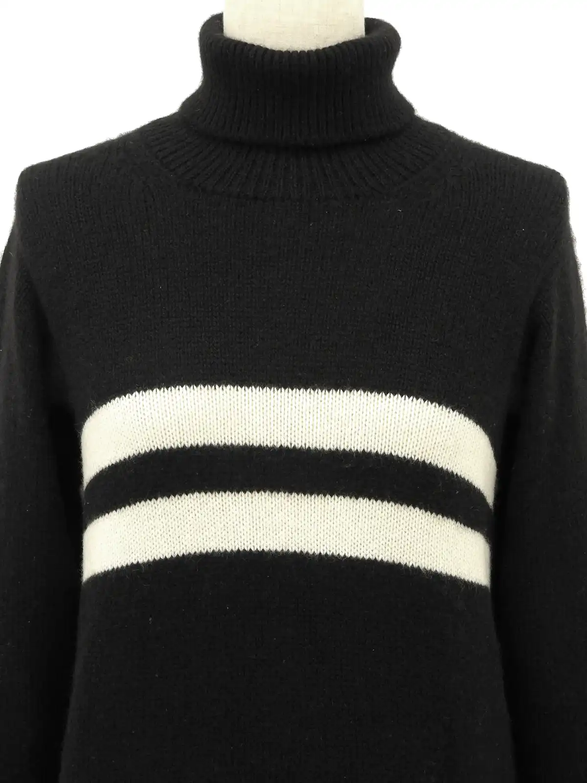 CHANEL 1996年製 カシミアボーダーパターンCCマーク刺繍