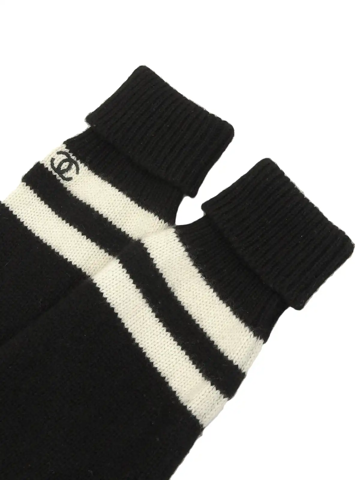 クールに決まる♪ CHANEL ブルゾン カシミア CCロゴ CHANEL 1996年製 カシミアボーダーパターンCCマーク刺繍