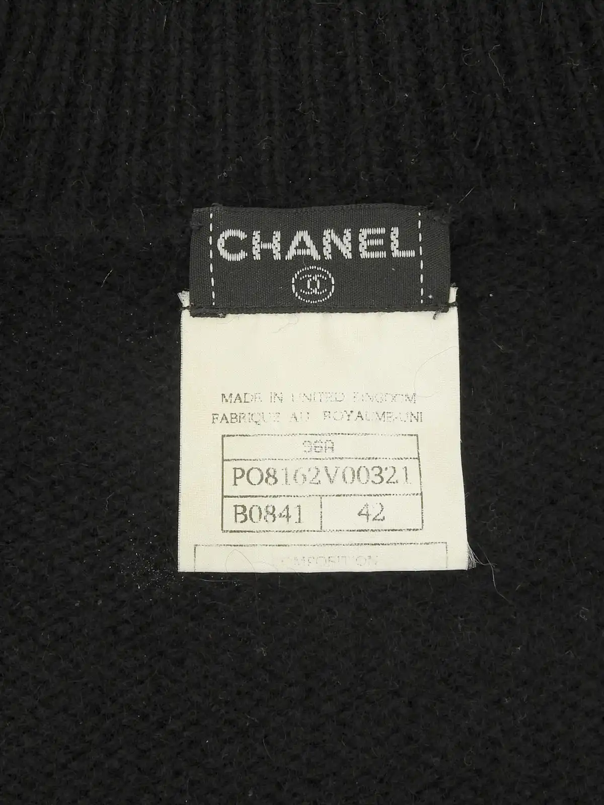CHANEL 1996年製 カシミアボーダーパターンCCマーク刺繍