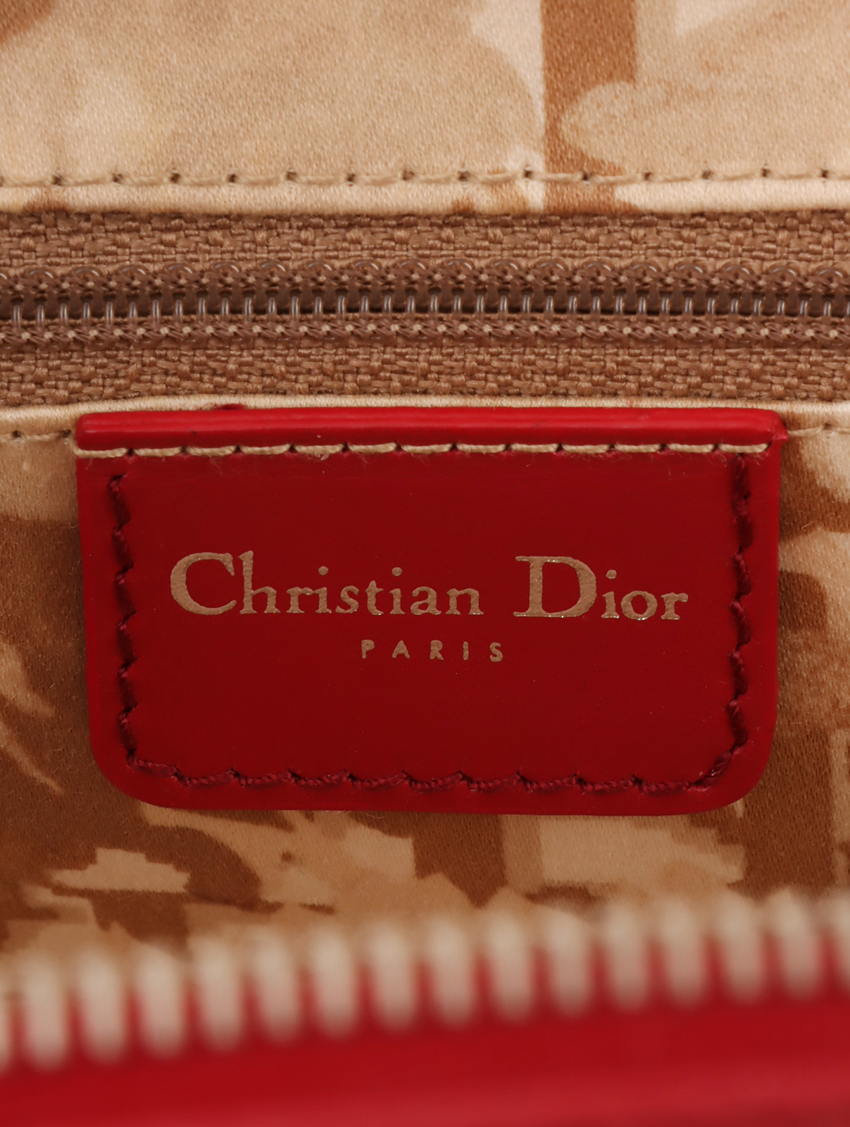 お歳暮 時期 DIOR ロゴプレートハンドバッグ レッド｜VINTAGE QOO TOKYO アクセサリー