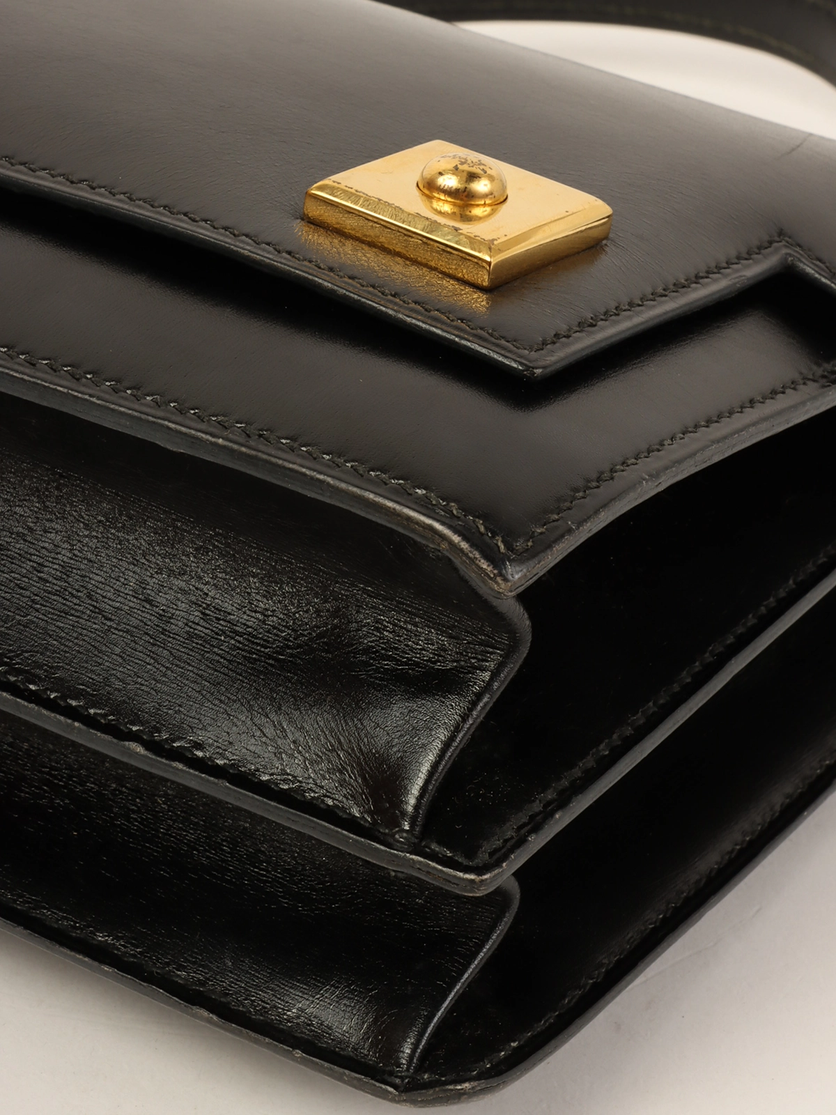 貴重 エルメス ピアノ カーフ黒1950年代 HERMES ヴィンテージ
