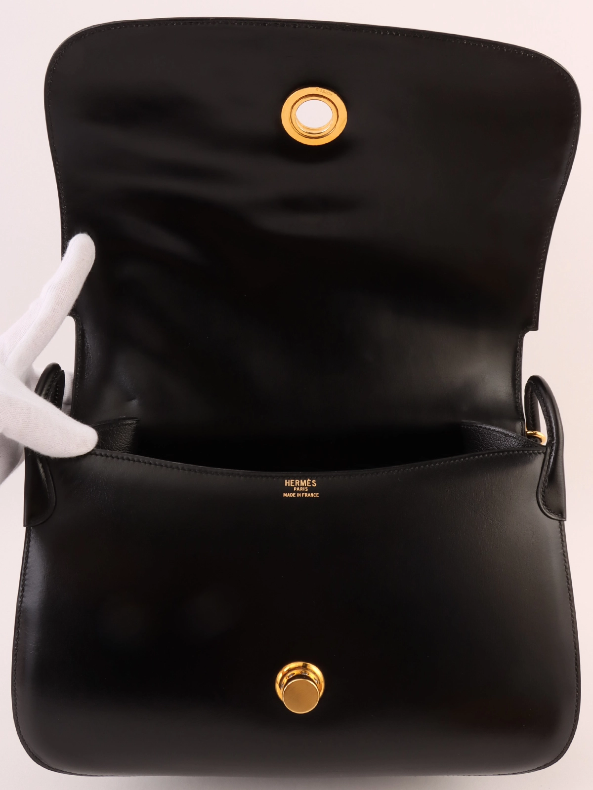 HERMES 1988年製 プッシュロックプレートショルダーバッグ