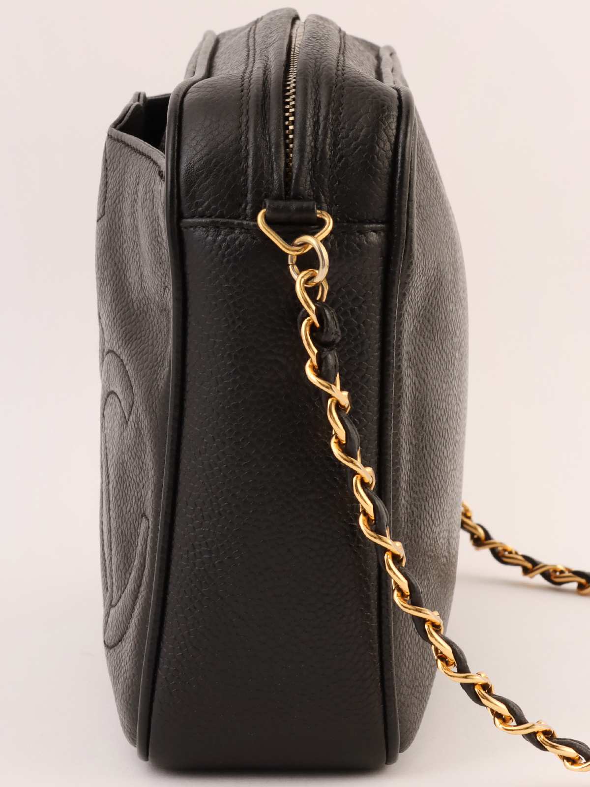 CHANEL 1995年頃製 トリプルCCマークステッチチェーンショルダー
