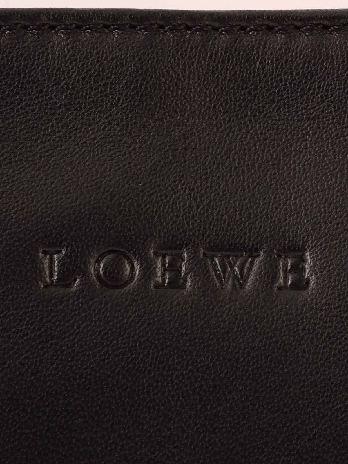 LOEWE ハラコレザーコンビレオパードパターンクラッチバッグ