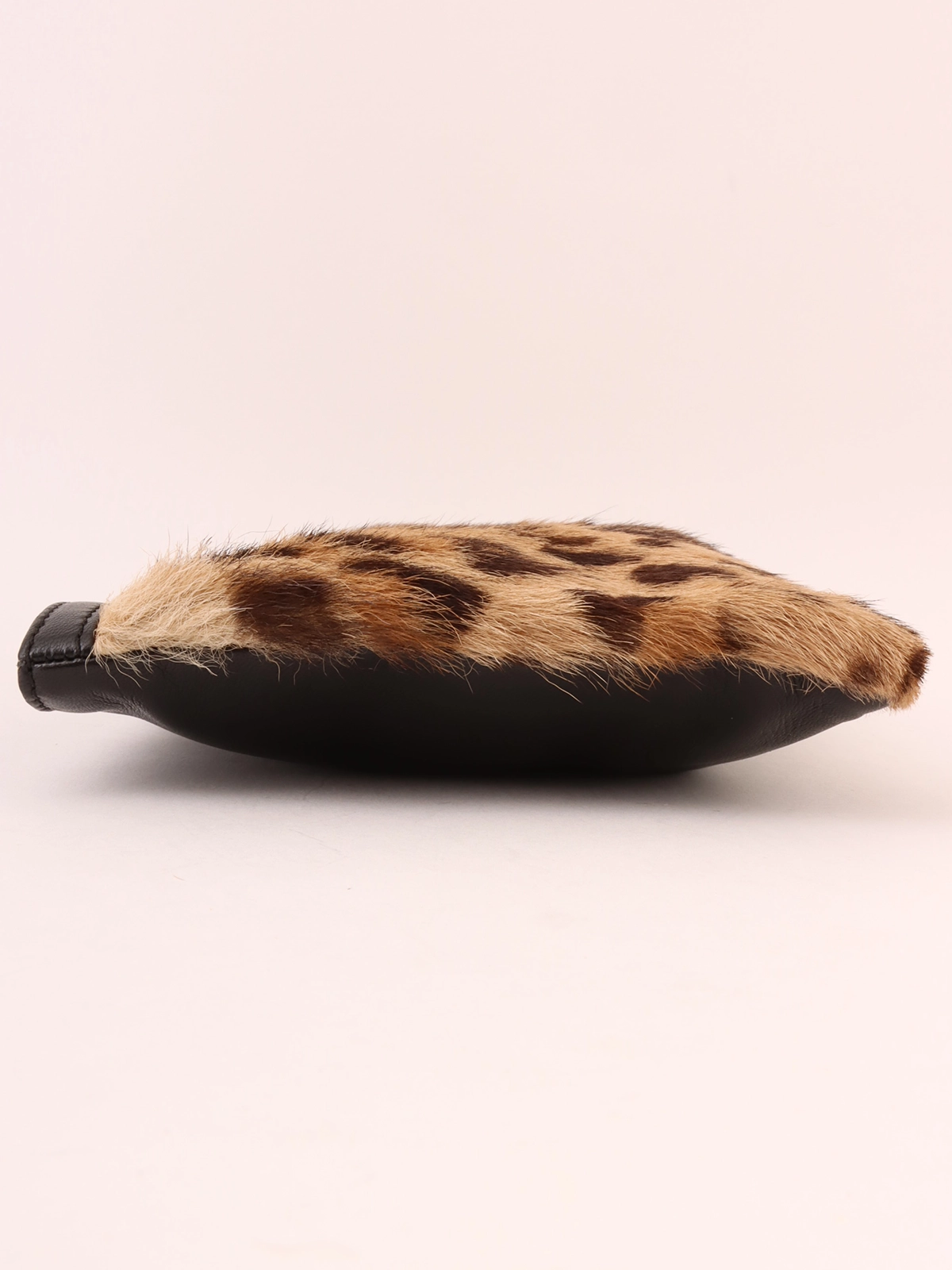 LOEWE ハラコレザーコンビレオパードパターンクラッチバッグ