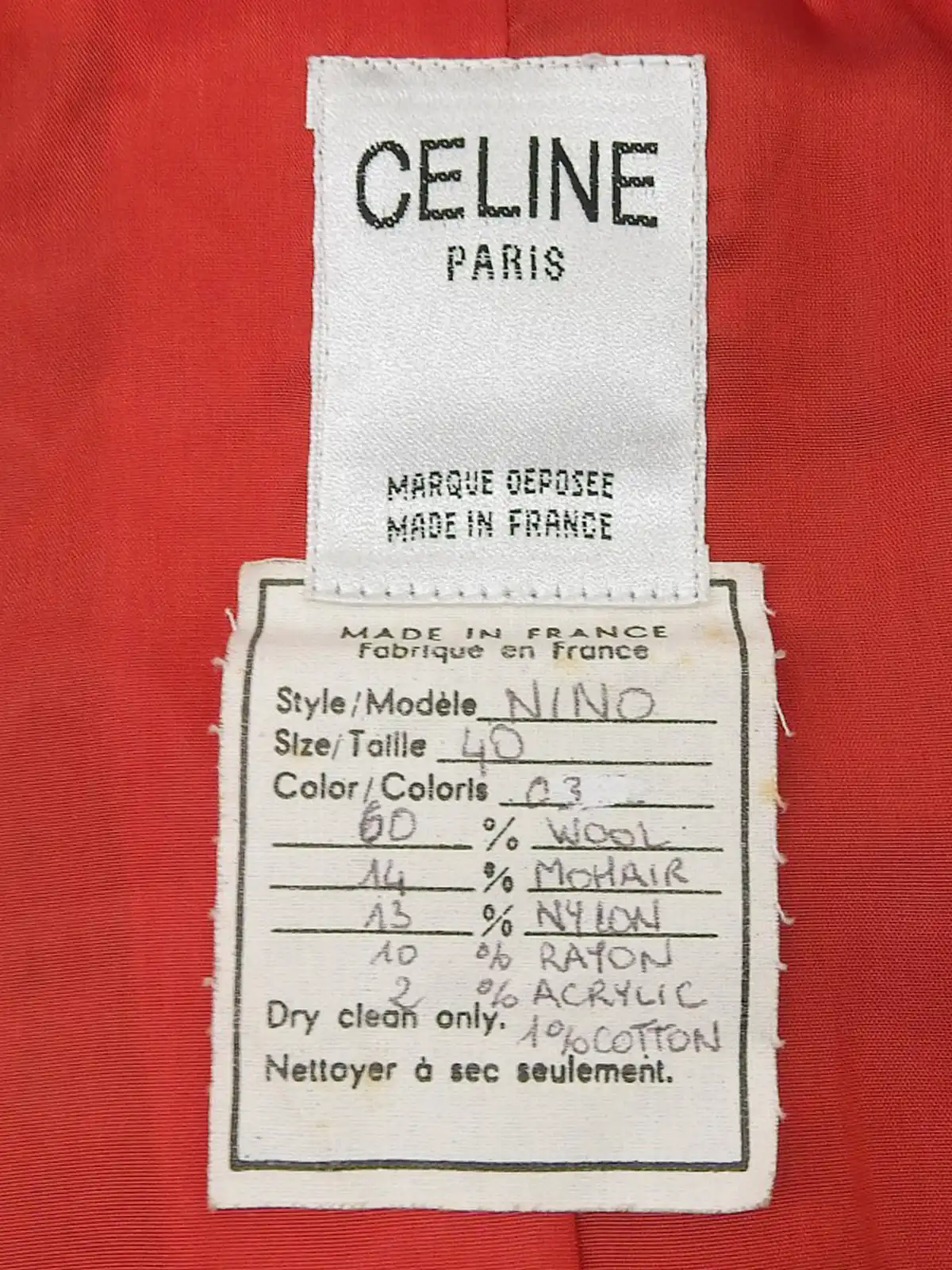 CELINE ツイードマカダムボタンジャケット レッド／マルチ