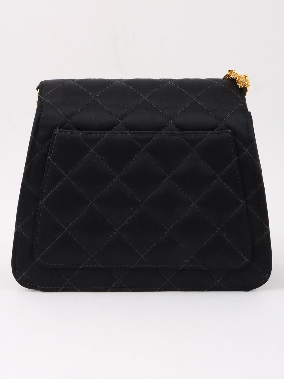 【VINTAGE】CHANEL シルクサテンCCターンロックチェーンバッグ CHANEL 1995年頃製 シルクサテンCCターンロックチェーン