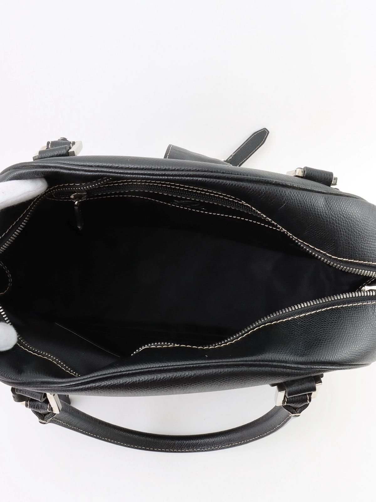 LOEWE ロゴエンボスボーリングバッグ ブラック｜VINTAGE QOO