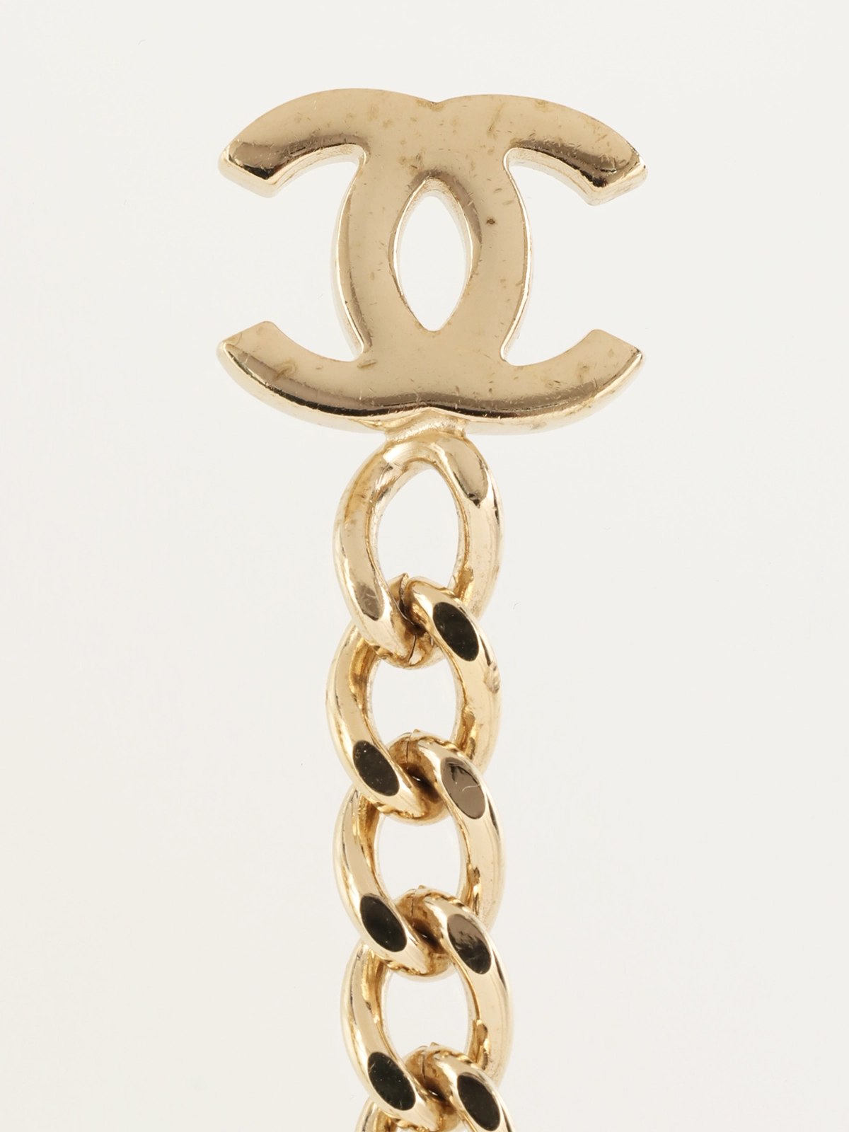 CHANEL 2002年製 ラインストーンロゴプレートチェーンベルト