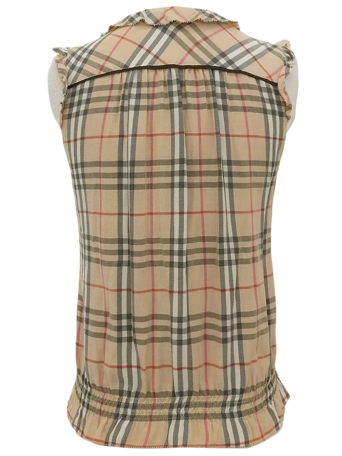 全国どこでも送料無料！ BURBERRY ノバチェックパターンノースリーブトップス ベージュ トップス