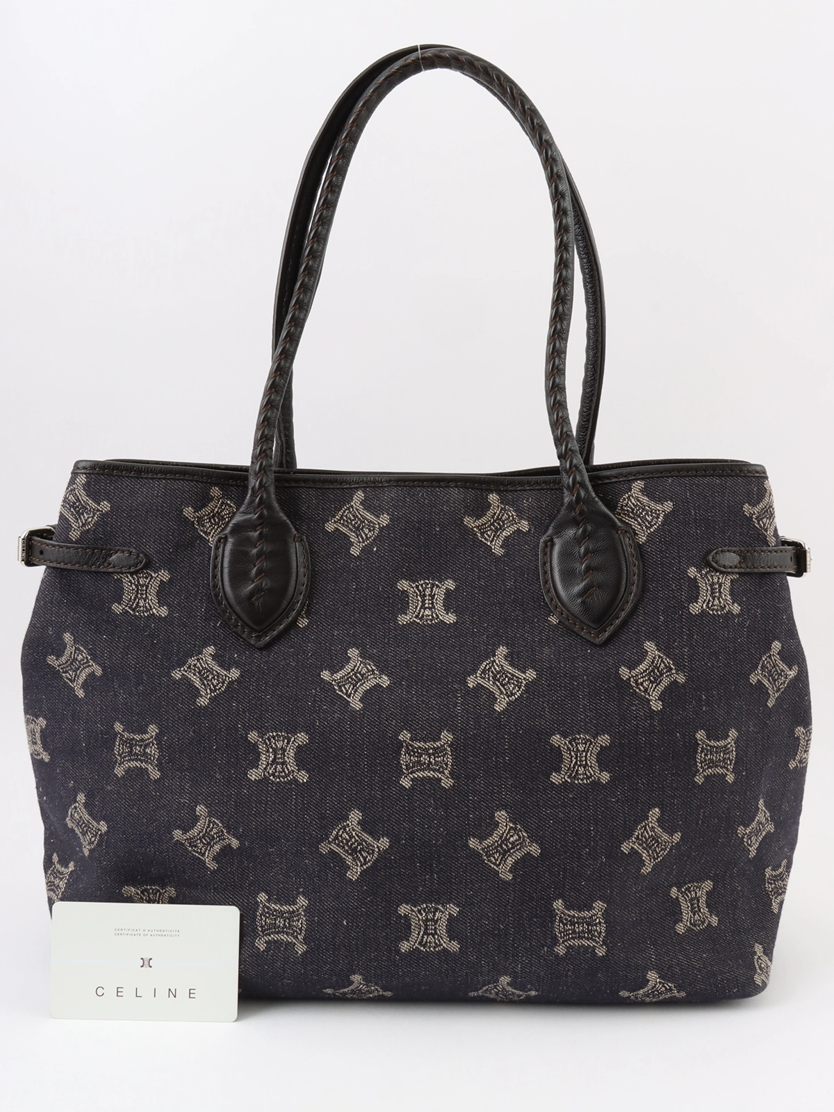 CELINE デニムマカダムパターントートバッグ インディゴ