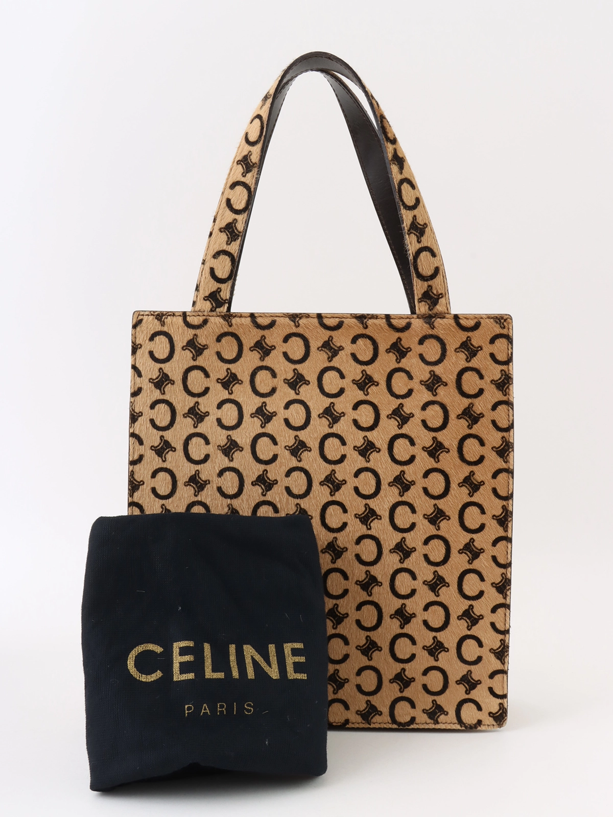 【超希少・美品】CELINE Cマカダム ハラコトートバッグ 肩掛け キャメル