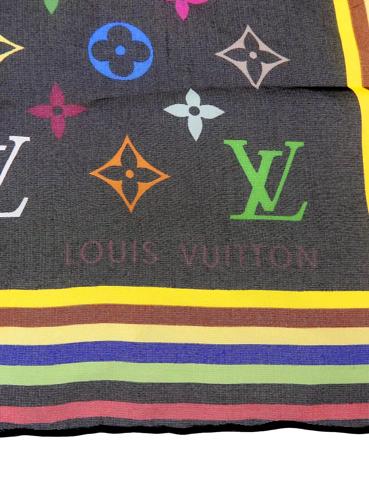 LOUIS VUITTON モノグラムマルチカラーハンカチ ブラック