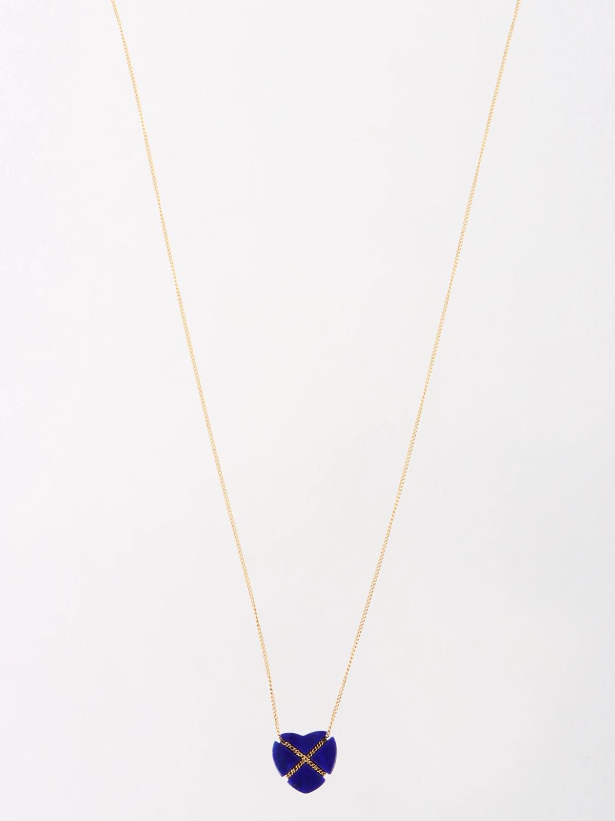 TIFFANY & CO. 18Kラピスラズリクロスハートネックレス ブルー