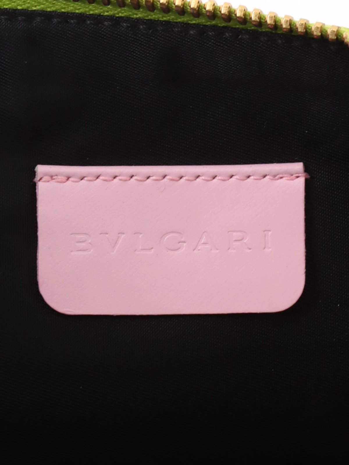 BVLGARI ロゴワンショルダーバッグ ネオングリーン／ピンク