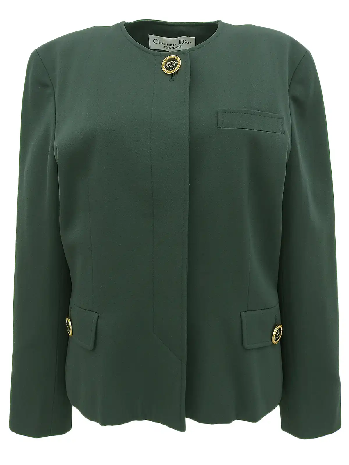 専用♥Dior♥Dior　ジャケット♥ノーカラージャケット♥Dior レディース DIOR ウールデザインノーカラージャケット ブラック｜VINTAGE