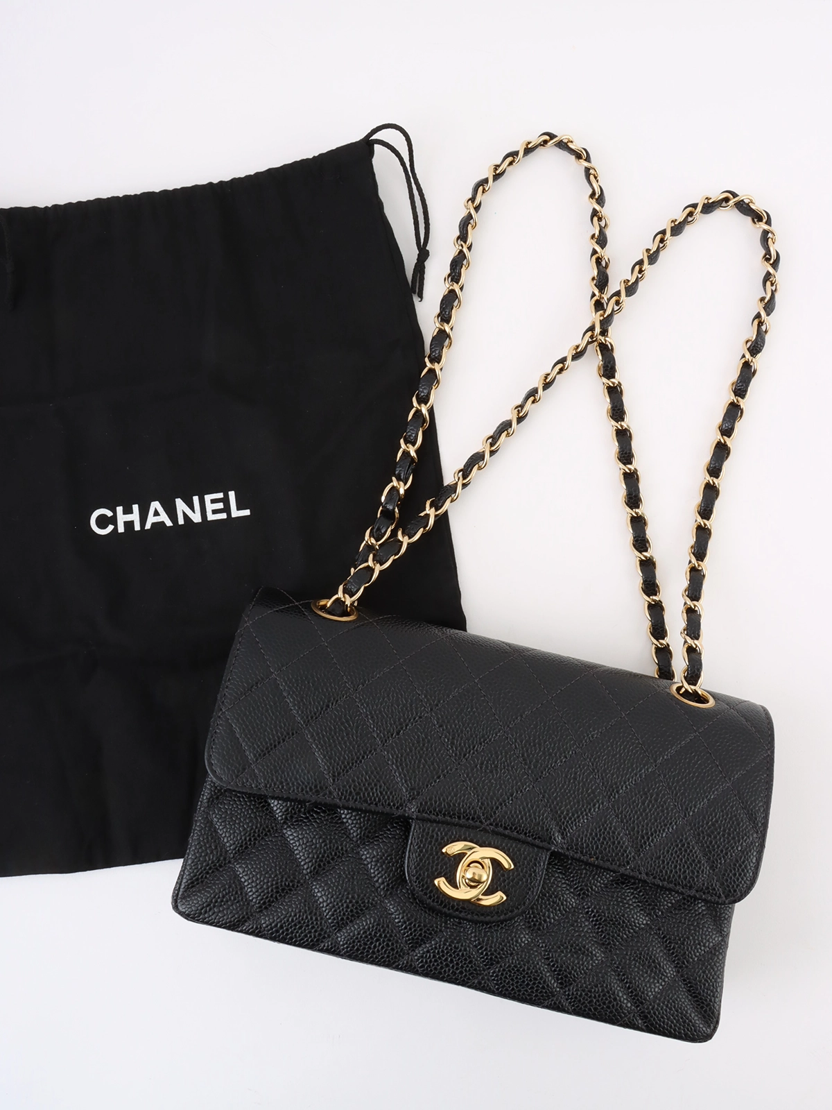 CHANEL 2001年頃製 キャビアスキンクラシックフラップチェーン