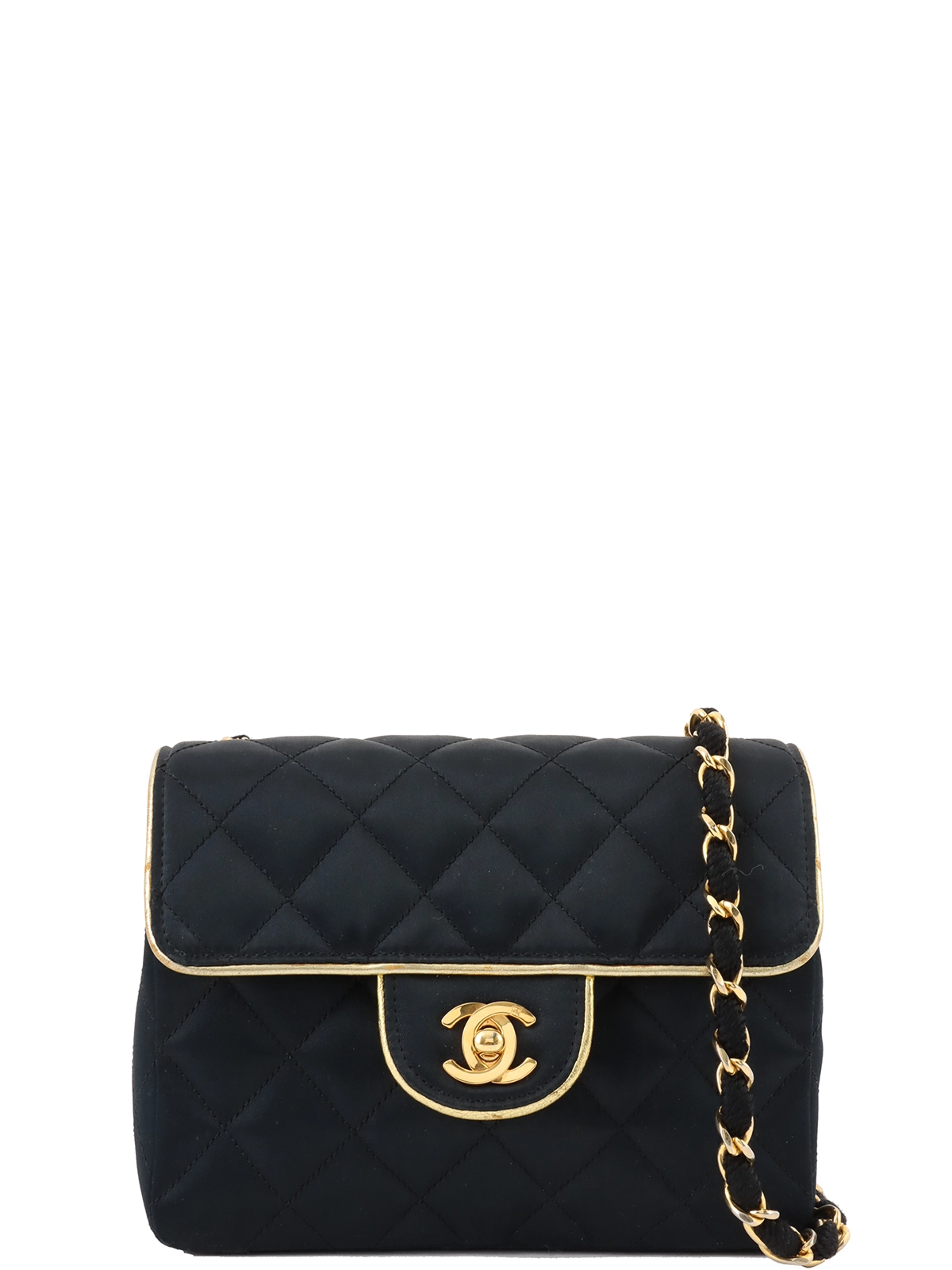 CHANEL 1995年頃製 パテントラインストーンマトラッセプレートバニティ ブラック｜VINTAGE QOO TOKYO｜ヴィンテージ クー  トーキョー