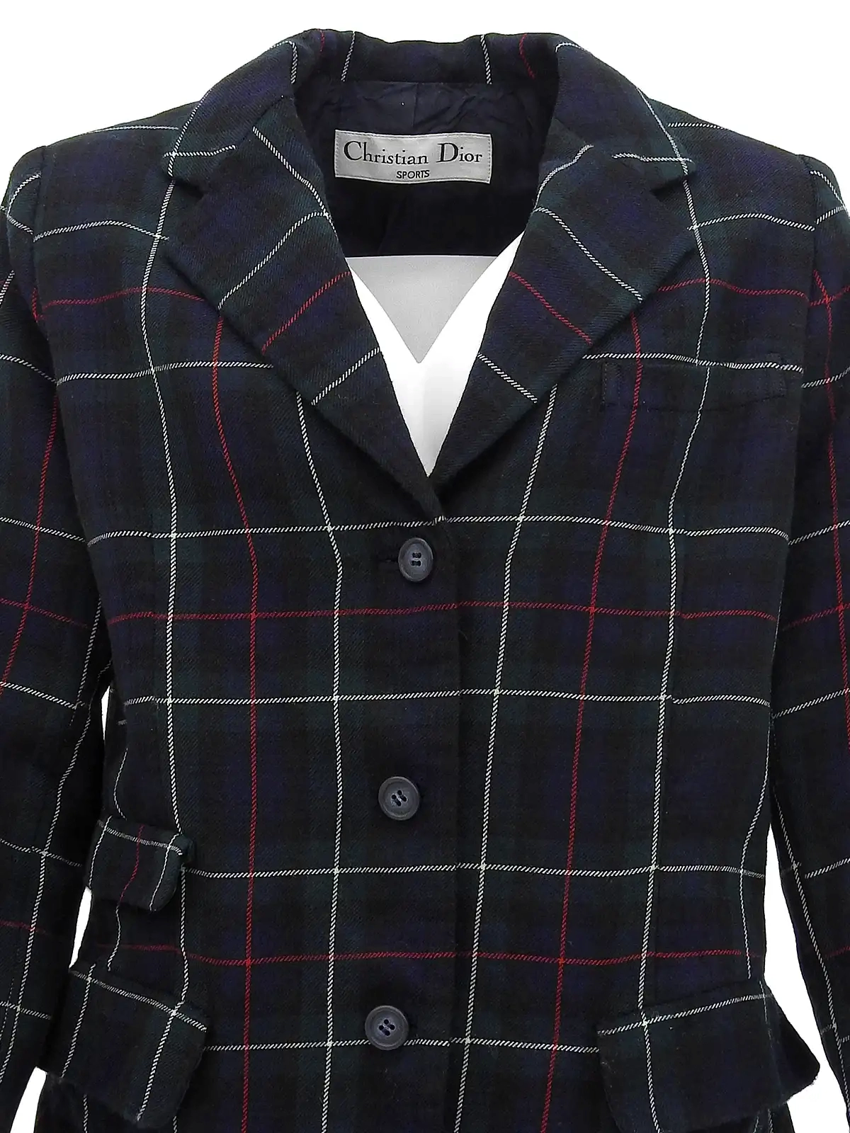 【感謝価格】 DIOR トーキョー クー TOKYO｜ヴィンテージ QOO グリーン／ネイビー／マルチ｜VINTAGE ウールチェックパターンジャケット ジャケット・アウター