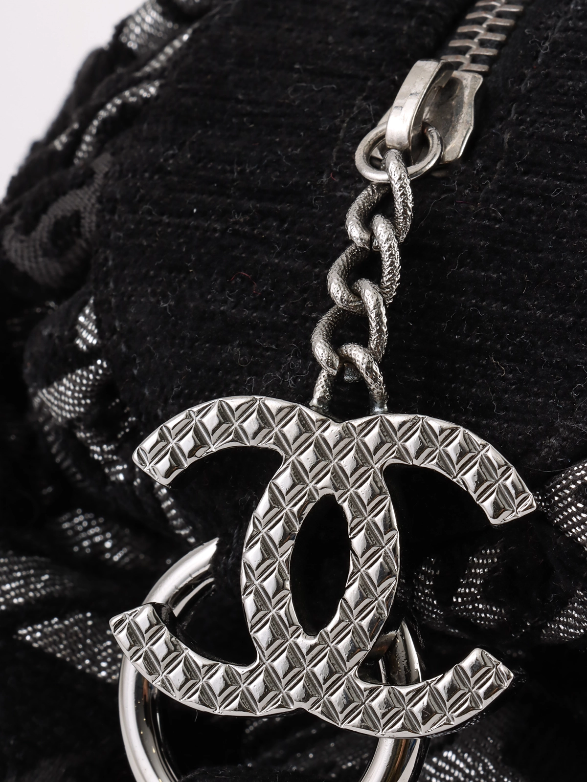 【上品かわいい♡】CHANELチェーンバッグ CCマーク CHANEL 2005年頃製 ジャガードCCマークチェーンパターンチェーン