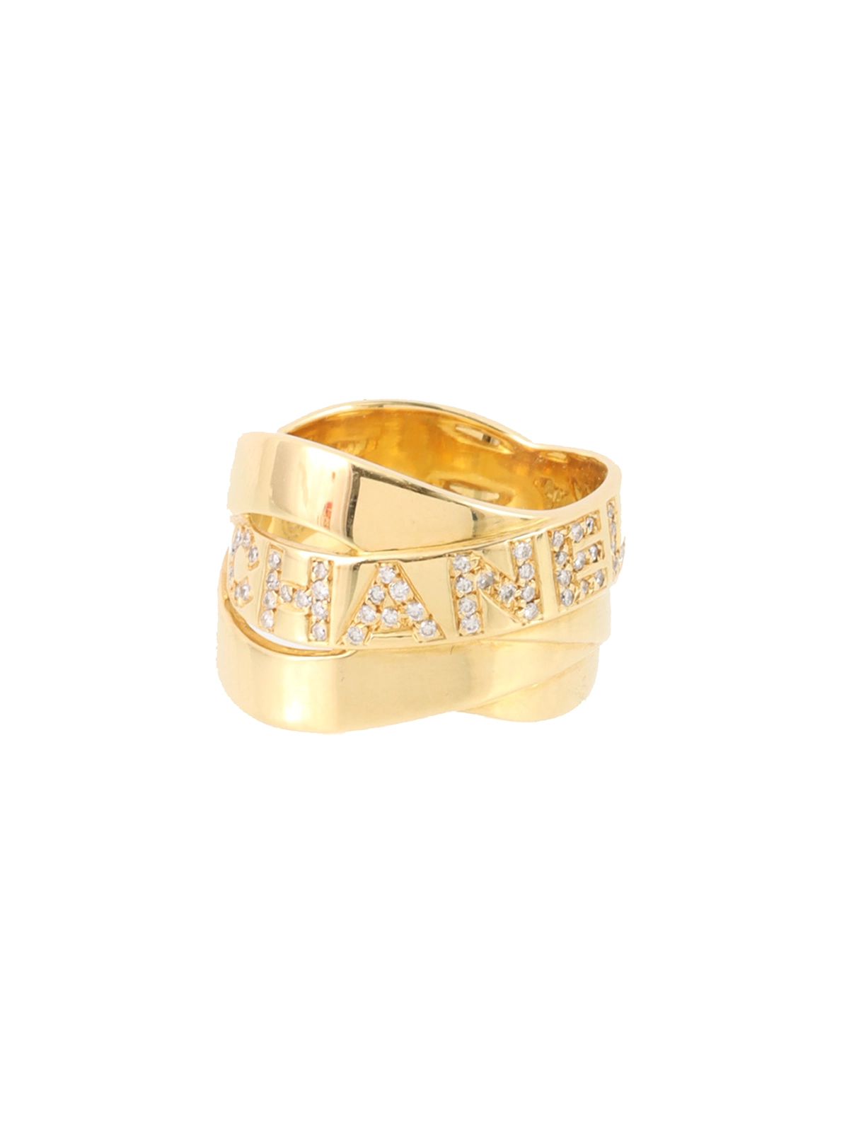 CHANEL 18Kダイヤモンドボルディックロゴリング ゴールド