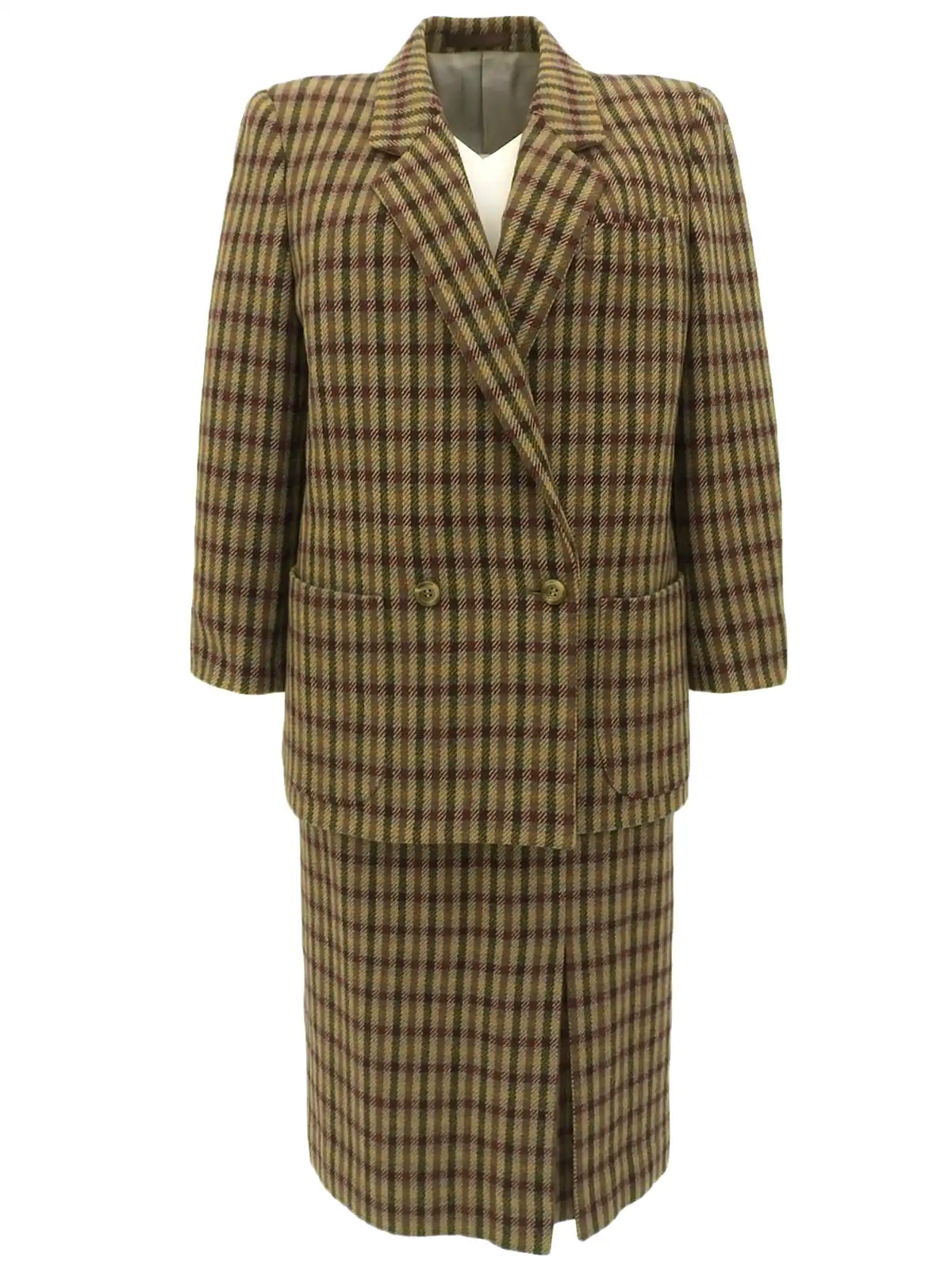 BURBERRY ウールチェックパターンロゴエンボスセットアップ