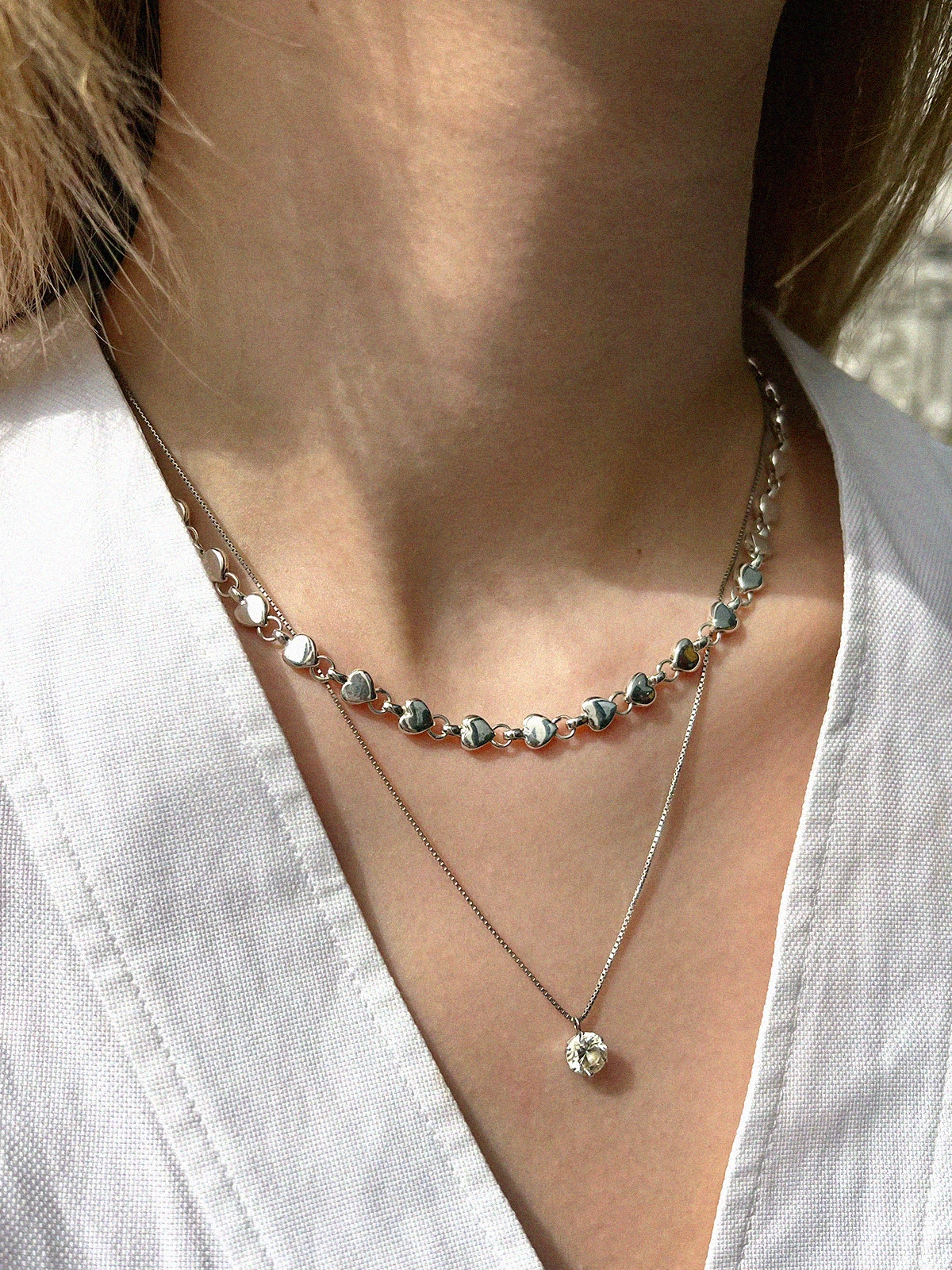 TIFFANY & CO. 925パフハートネックレス シルバー｜VINTAGE QOO
