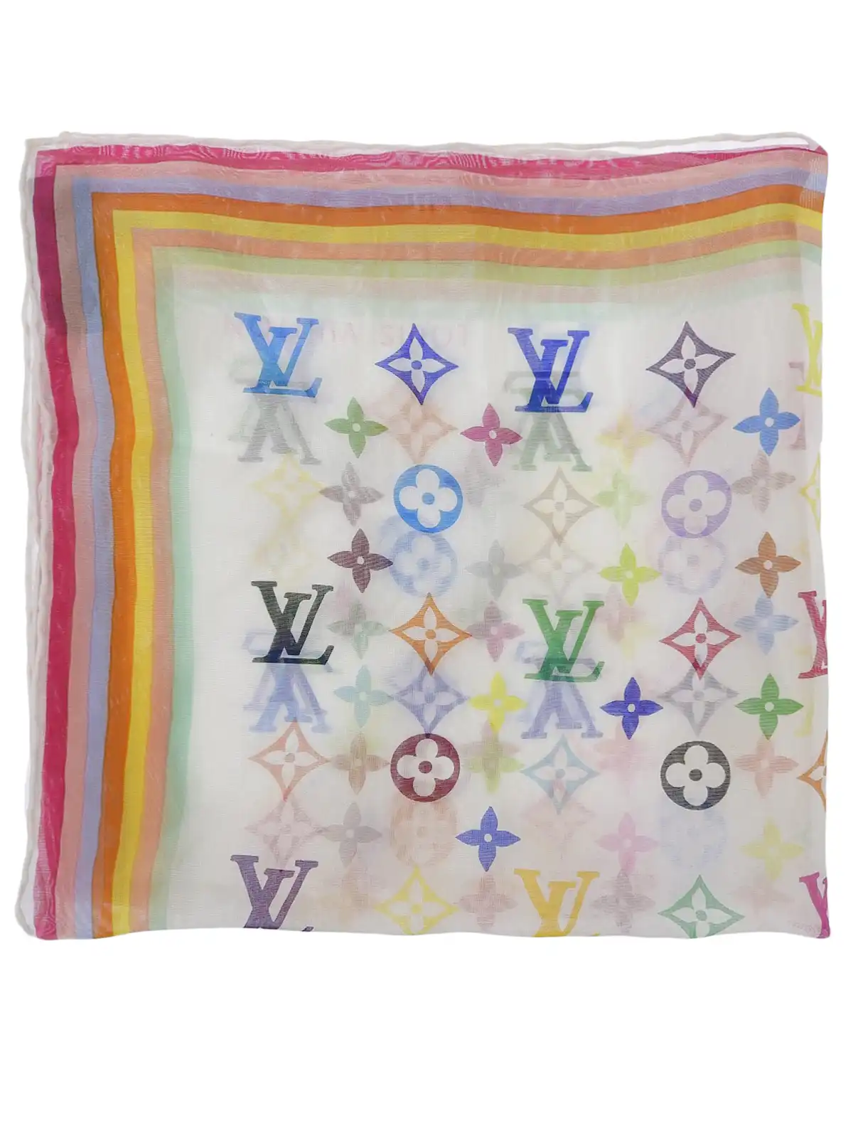LOUIS VUITTON カラフル ハンカチ LOUIS VUITTON モノグラムマルチカラーシースルーハンカチ
